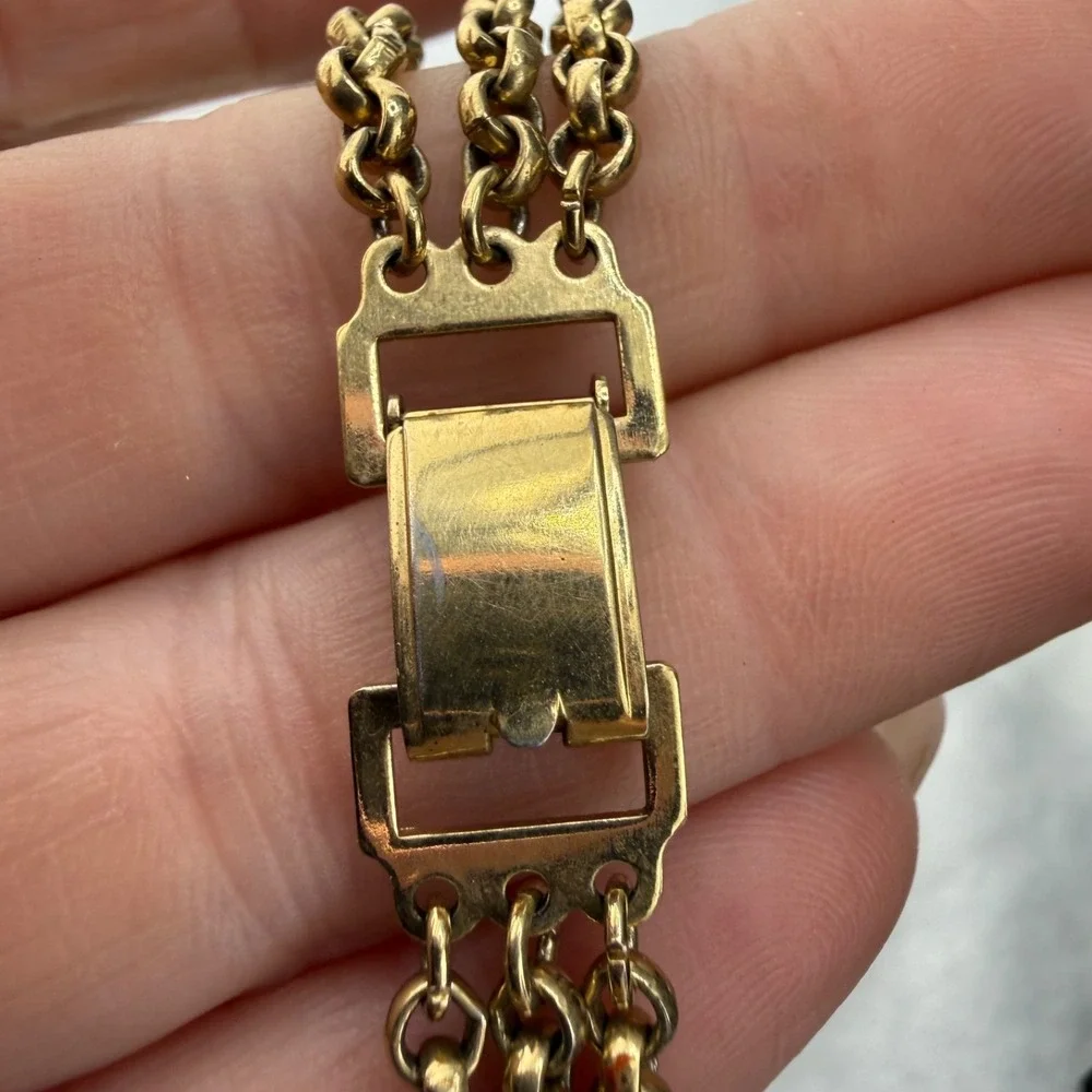 Vintage Speidel ID Bracelet‎ Engraved Gold Tone 6.5